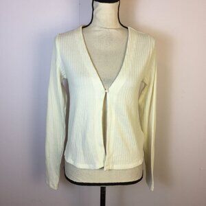 New! Old Navy Cardigan Sweater Sz M Cream Beige Womans Ribbed Knit Single Button